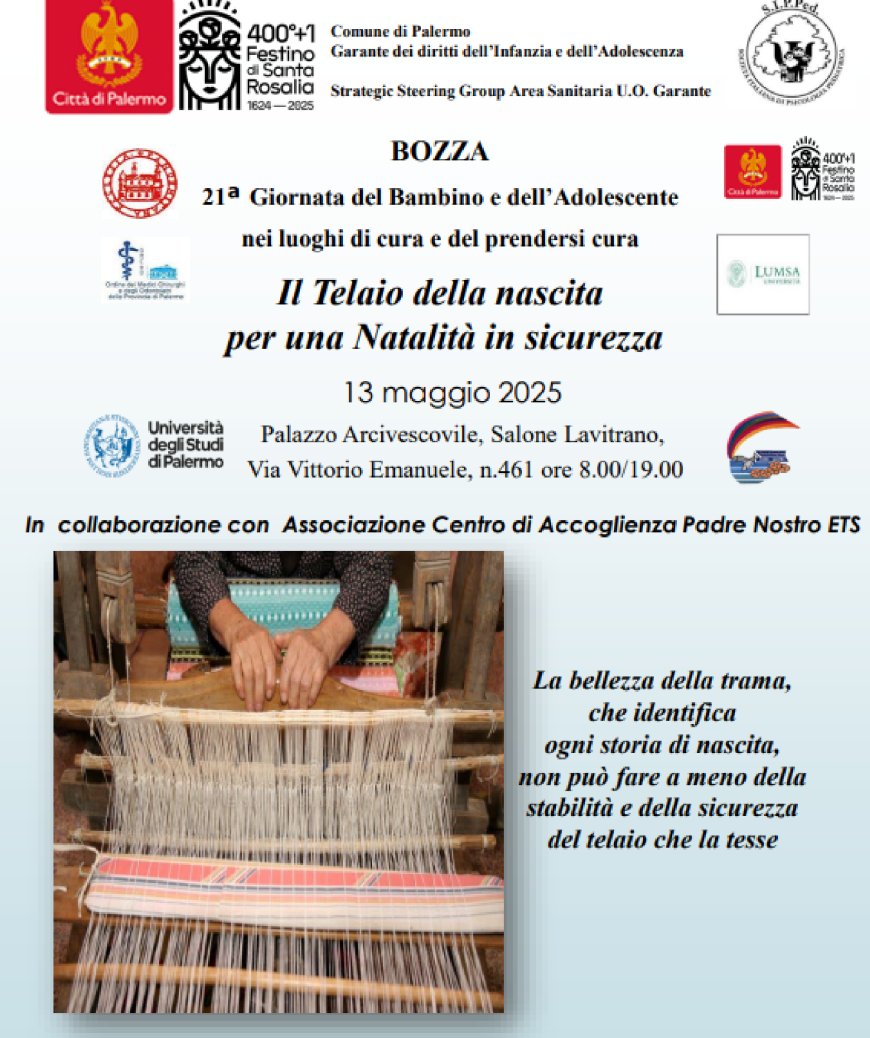 21ª Giornata del Bambino e dell’Adolescente nei luoghi di cura e del prendersi cura. Il Telaio della nascita per una Natalità in sicurezza