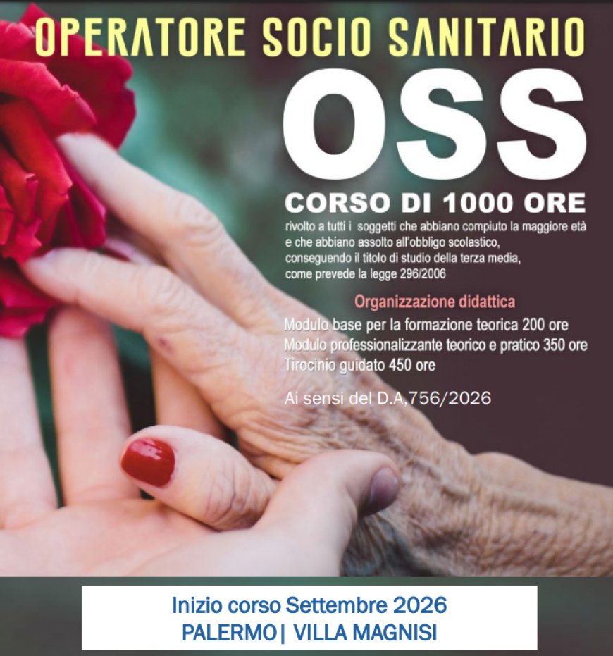 Apertura IscrizioniCorso per Operatore Socio Sanitario (OSS)